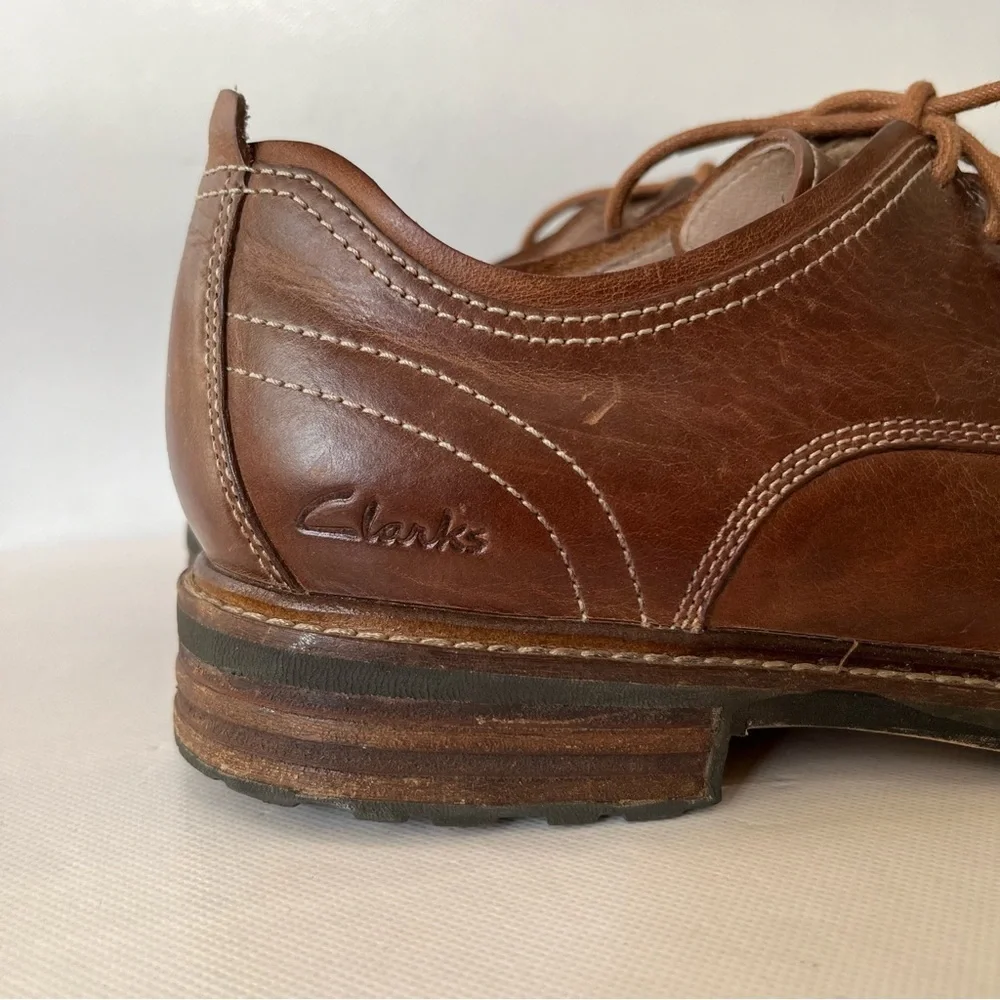 Clarks Brown Leather Lace Up Oxford Shoes